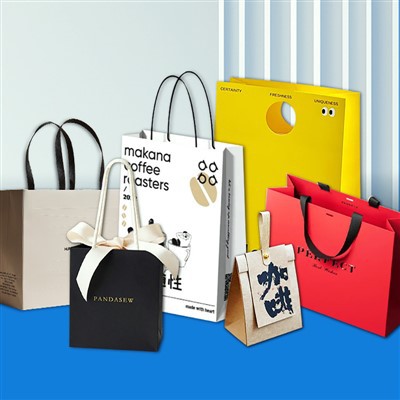 حقيبة من الورق المقوى الأبيض طباعة شعار مستحضرات التجميل ملابس جلد البقر حمل حقيبة